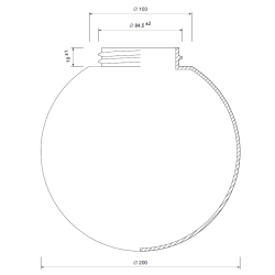 Lampshade 4044 with thread - d. 200/84,5 mm