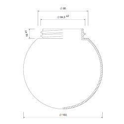 Lampshade 4047 with thread - d. 150/84,5 mm