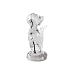 Glasfigürchen (Hell) mit Alabaster - die Katze sitzend K
