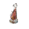 Clear glass figurines with alabaster - Cat sitting B