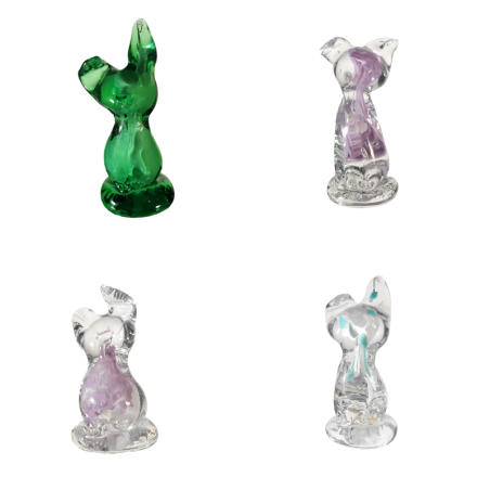 Clear glass figurines with alabaster - Rabbit