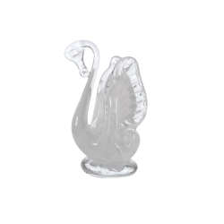Clear glass figurines with alabaster - Swan