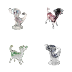 Clear glass figurines with alabaster - Dog