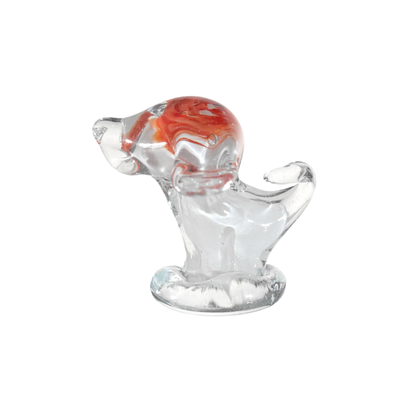 Clear glass figurines with alabaster - Dog