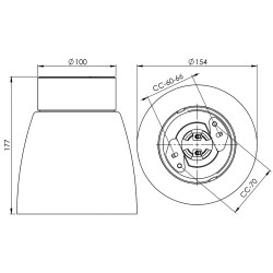 Lamp KLARA with thread - d. 154 mm