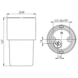 Opal lamp LIGHT ON with thread - h. 167 mm