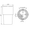 Lampa LIGHT ON opalowa z gwintem - wys. 167 mm