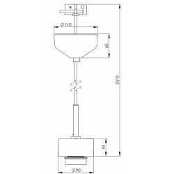 Lampenfassung aus Keramik SMYCKA - L. 2000 mm