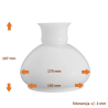Klosz 4448 do lampy naftowej opal - aladyn - otw.mont. 145 mm
