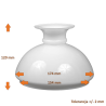 Klosz 5545 do lampy naftowej opal - aladyn - otw.mont. 154 mm